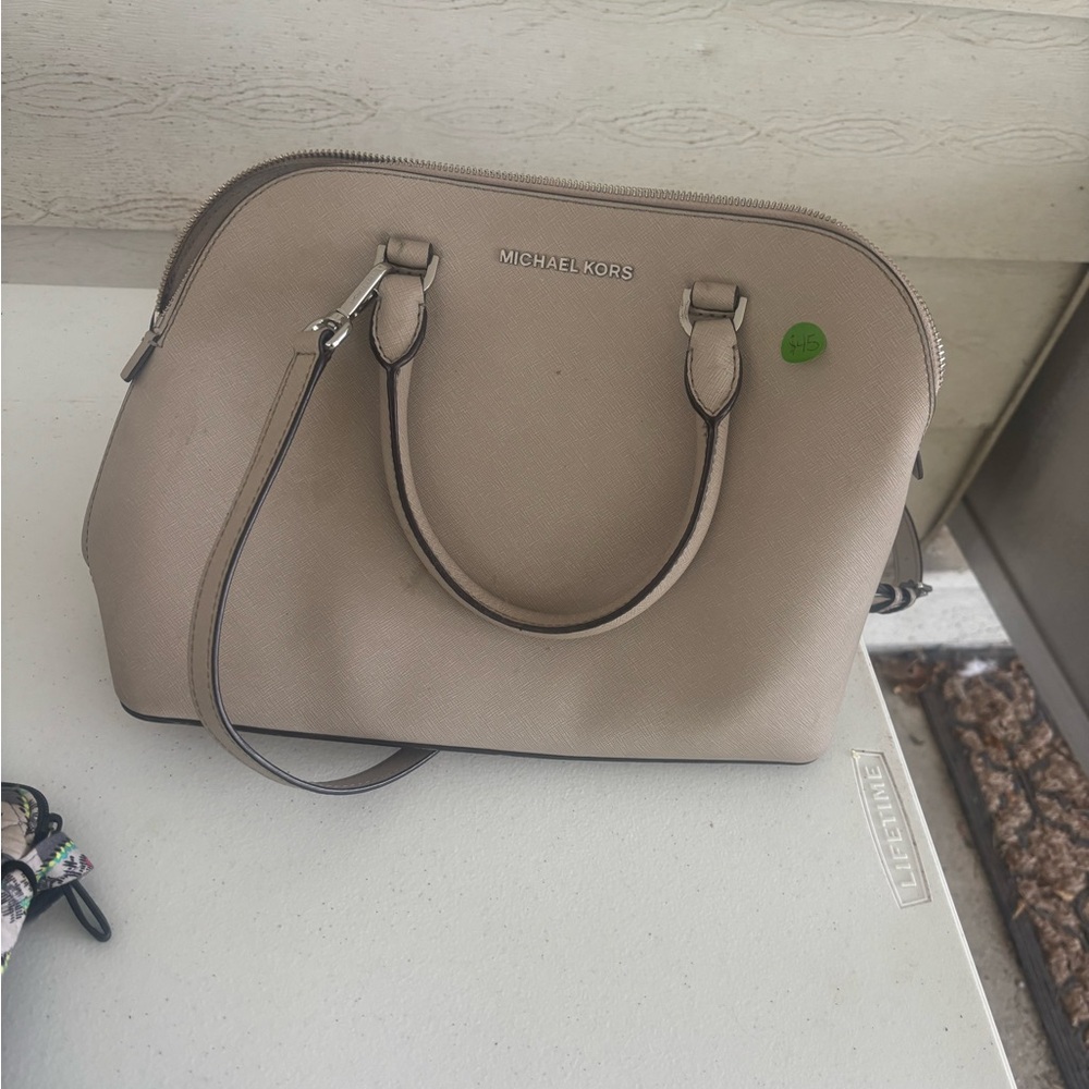 Michael Kors Taupe Satchel Bag